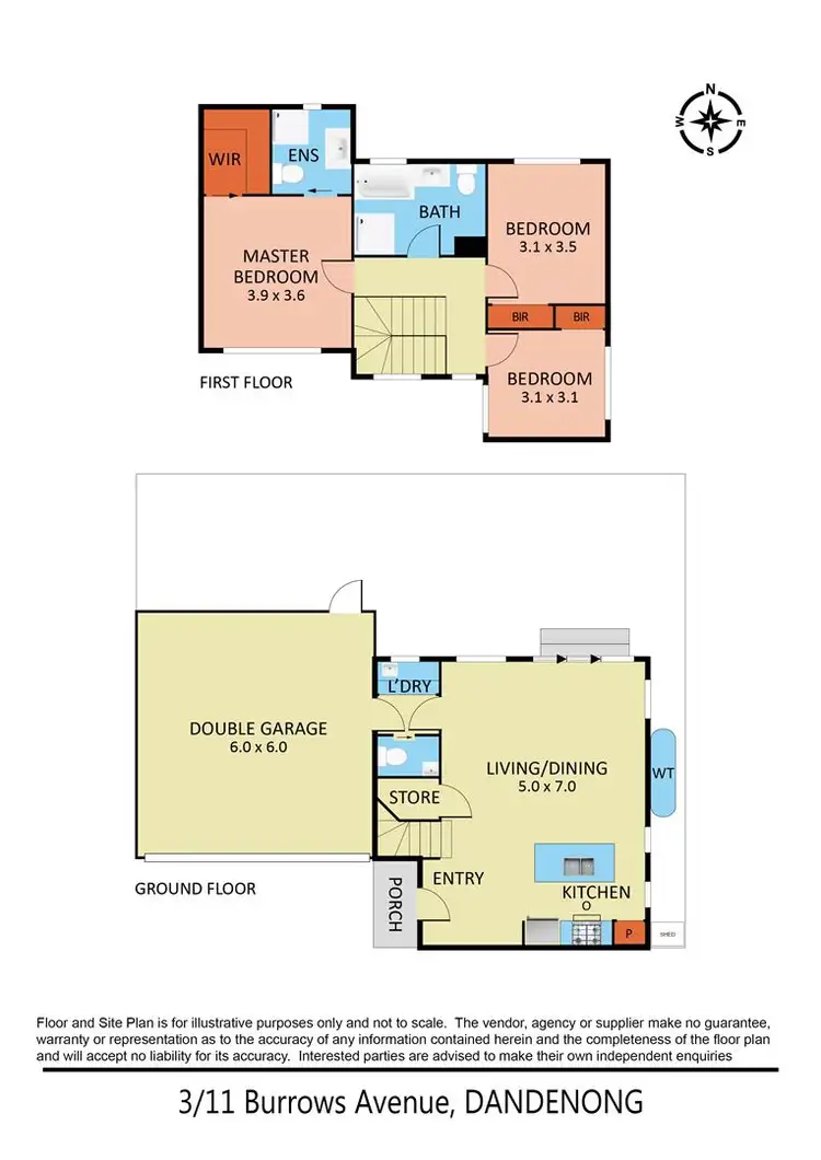 Floorplan of Homely townhouse listing, 3/11 Burrows Avenue, Dandenong VIC 3175