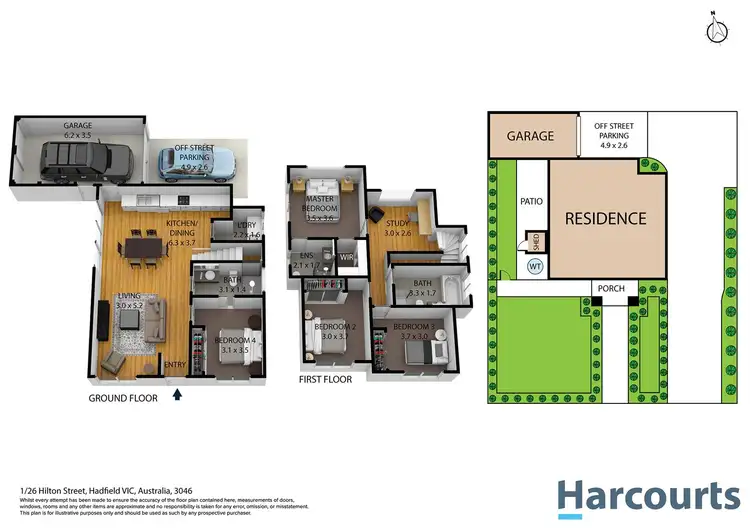 Floorplan of Homely townhouse listing, 1/26 Hilton Street, Hadfield VIC 3046
