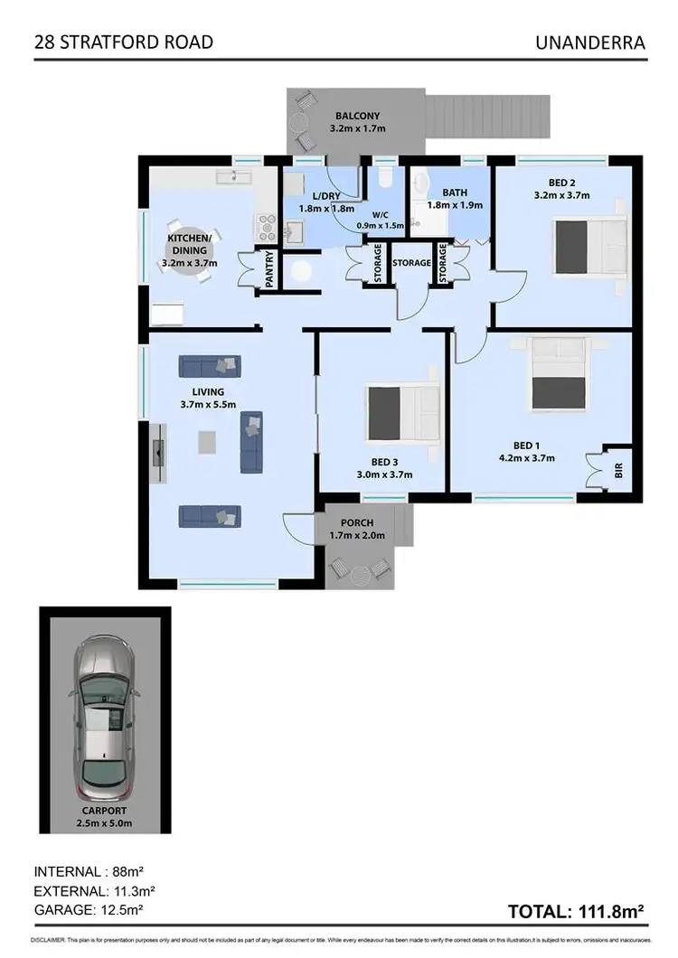 Floorplan of Homely house listing, 28 Stratford Road, Unanderra NSW 2526