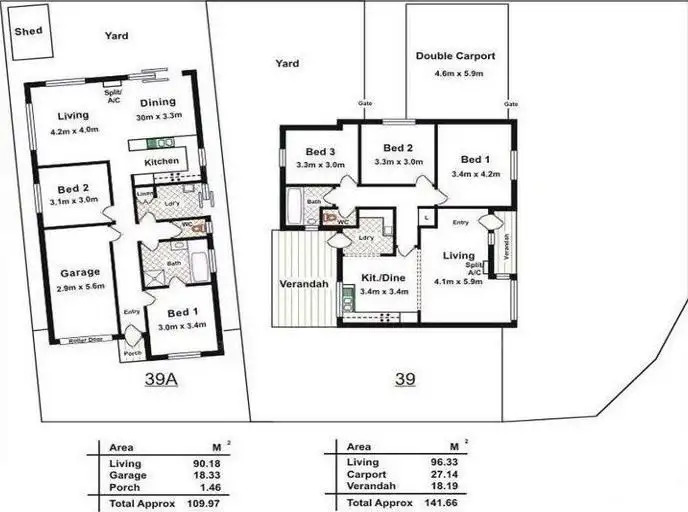 Floorplan of Homely house listing, 39 + 39A Davison Crescent, Smithfield Plains SA 5114
