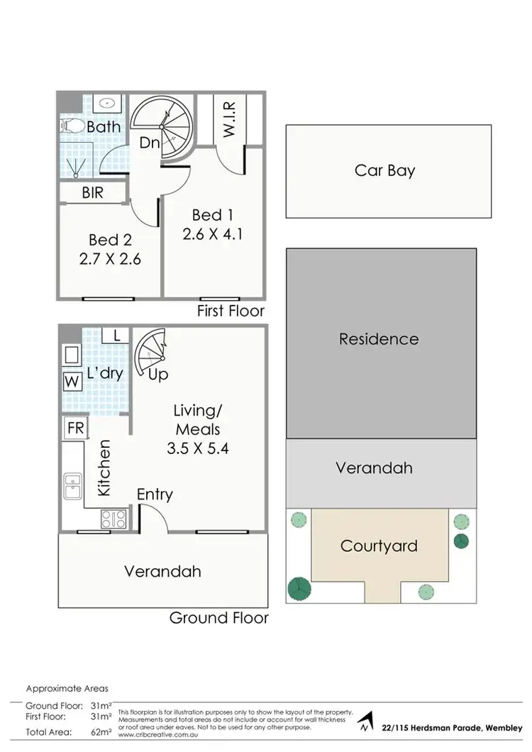 Floorplan of Homely townhouse listing, 22/115 Herdsman Parade, Wembley WA 6014