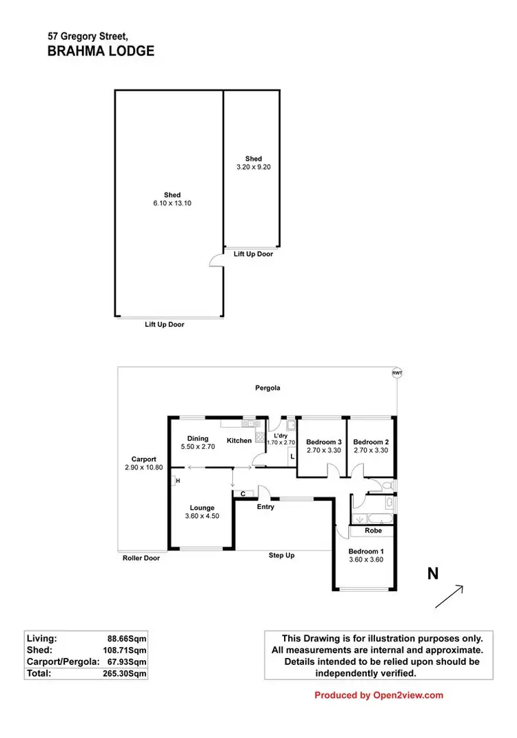 Floorplan of Homely house listing, 57 Gregory Street, Brahma Lodge SA 5109
