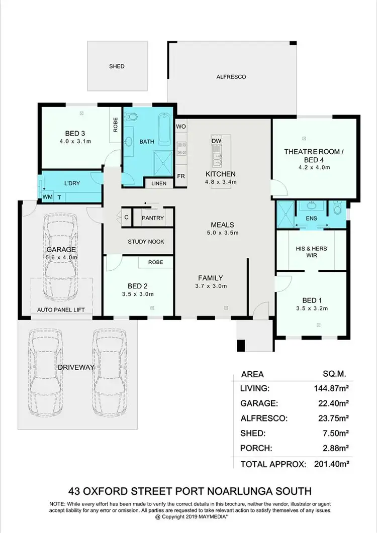 Floorplan of Homely house listing, 43 Oxford Street, Port Noarlunga South SA 5167