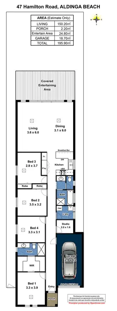 Floorplan of Homely house listing, 47 Hamilton Rd, Aldinga Beach SA 5173