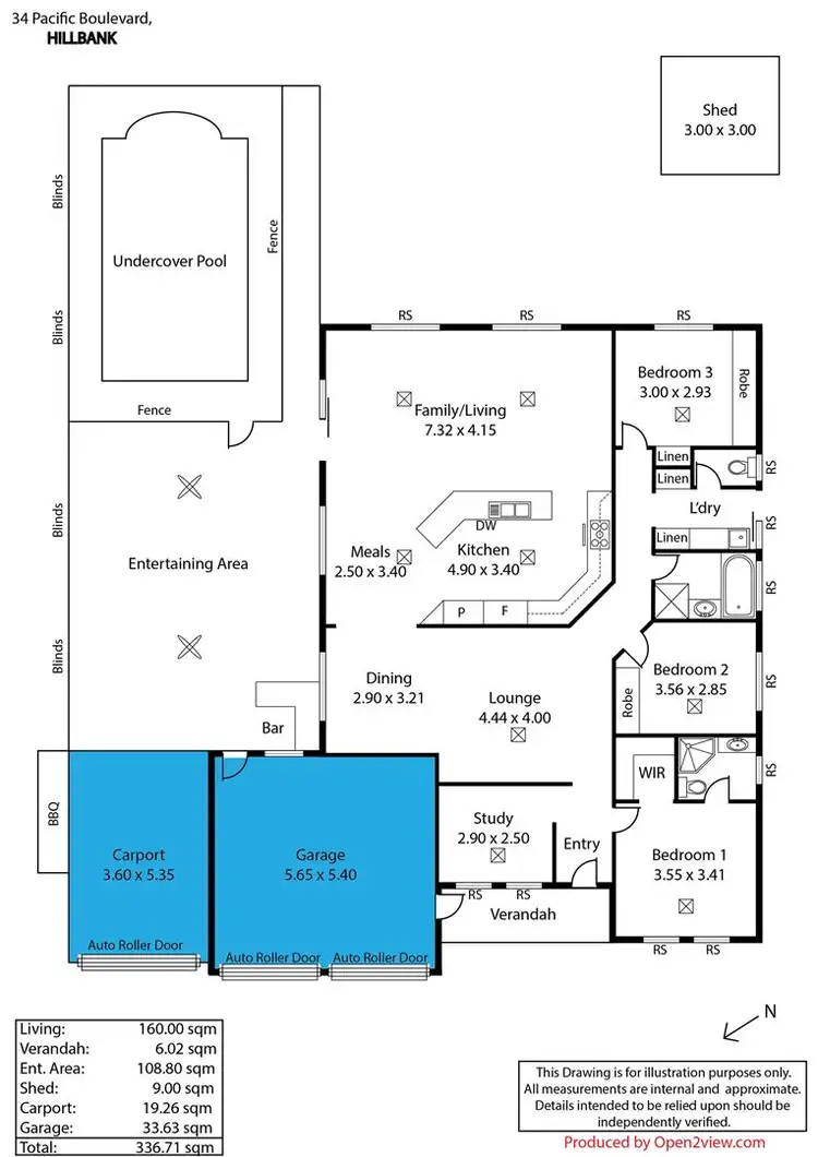 Floorplan of Homely house listing, 34 Pacific Boulevard, Hillbank SA 5112