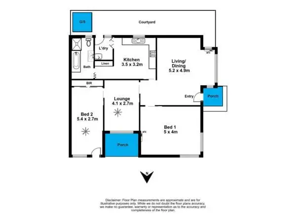 Floorplan of Homely unit listing, 1/68 Moseley Street, Glenelg South SA 5045