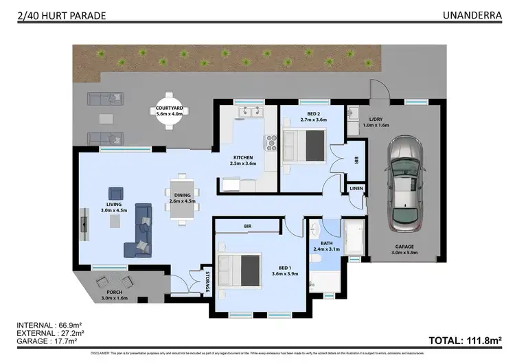 Floorplan of Homely villa listing, 2/40 Hurt Parade, Unanderra NSW 2526