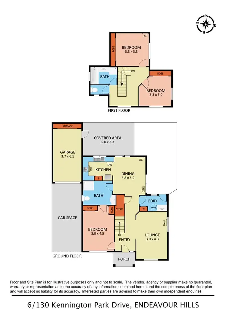 Floorplan of Homely townhouse listing, 6/130 Kennington Park Drive, Endeavour Hills VIC 3802