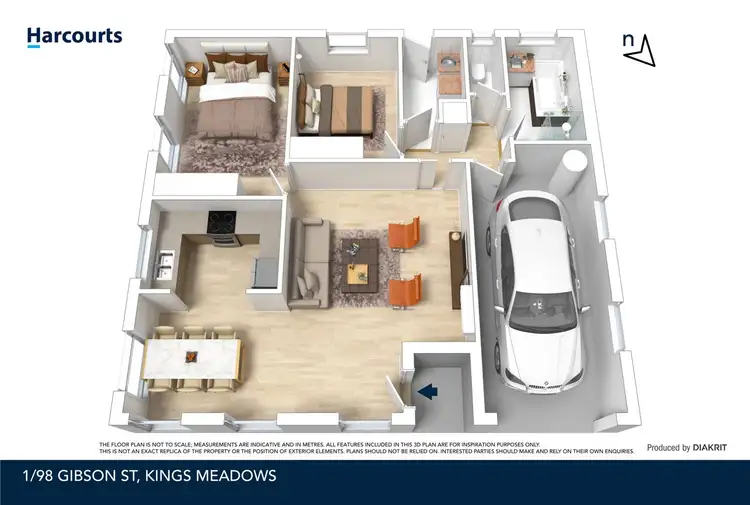 Floorplan of Homely unit listing, 1/98 Gibson Street, Kings Meadows TAS 7249