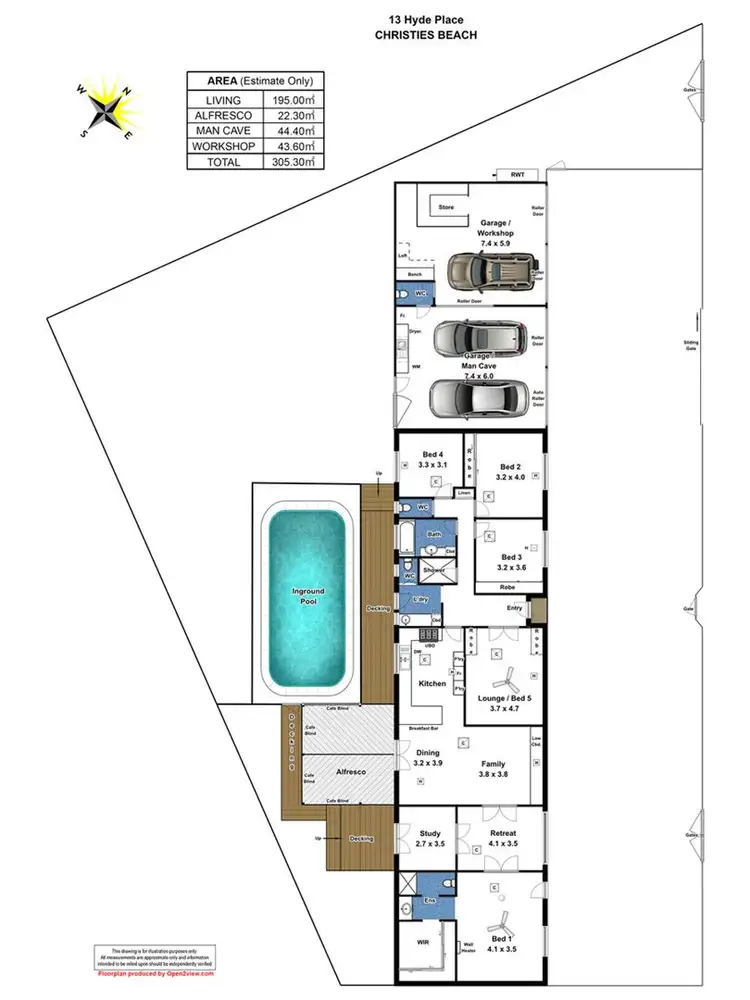Floorplan of Homely house listing, 13 Hyde Place, Christies Beach SA 5165