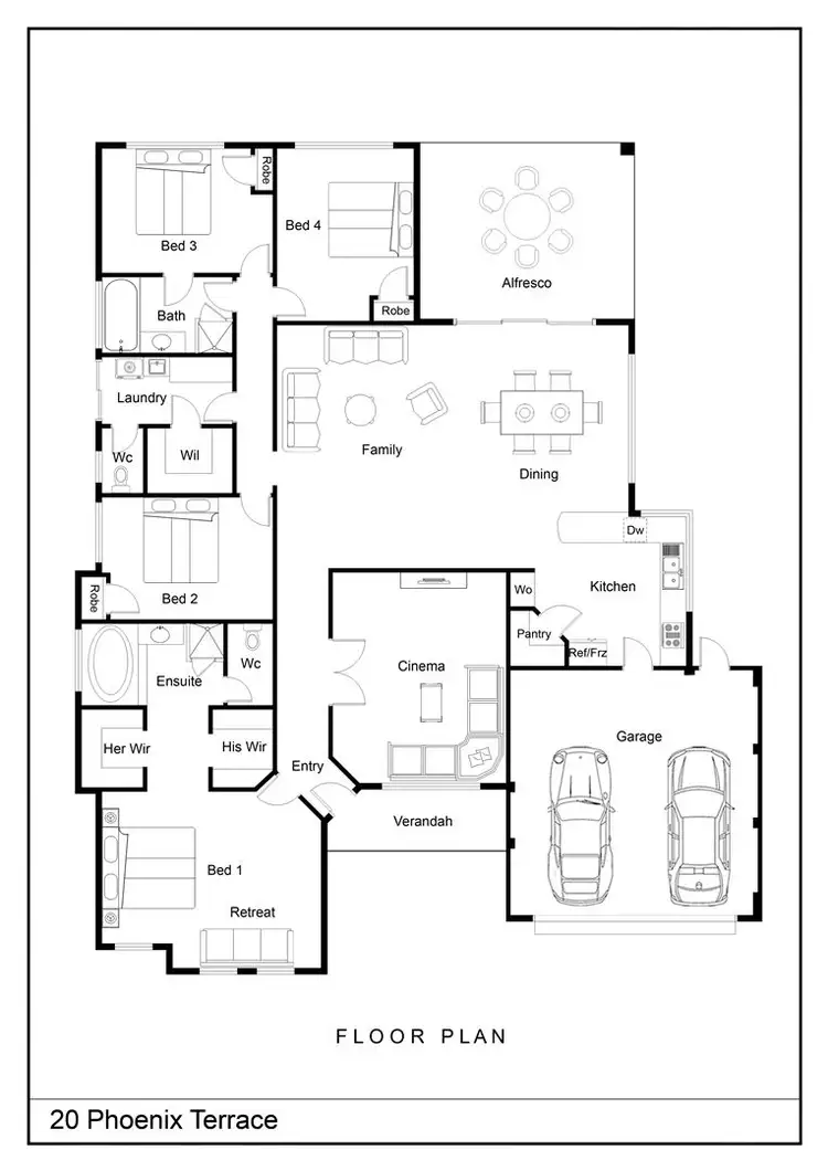 Floorplan of Homely house listing, 20 Phoenix Terrace, Hocking WA 6065