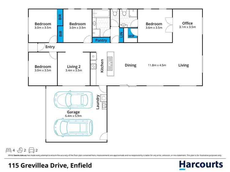 Floorplan of Homely house listing, 115 Grevillea Drive, Enfield VIC 3352