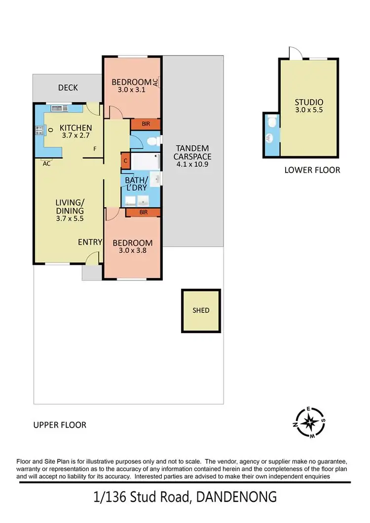 Floorplan of Homely unit listing, 1/136 Stud Road, Dandenong VIC 3175