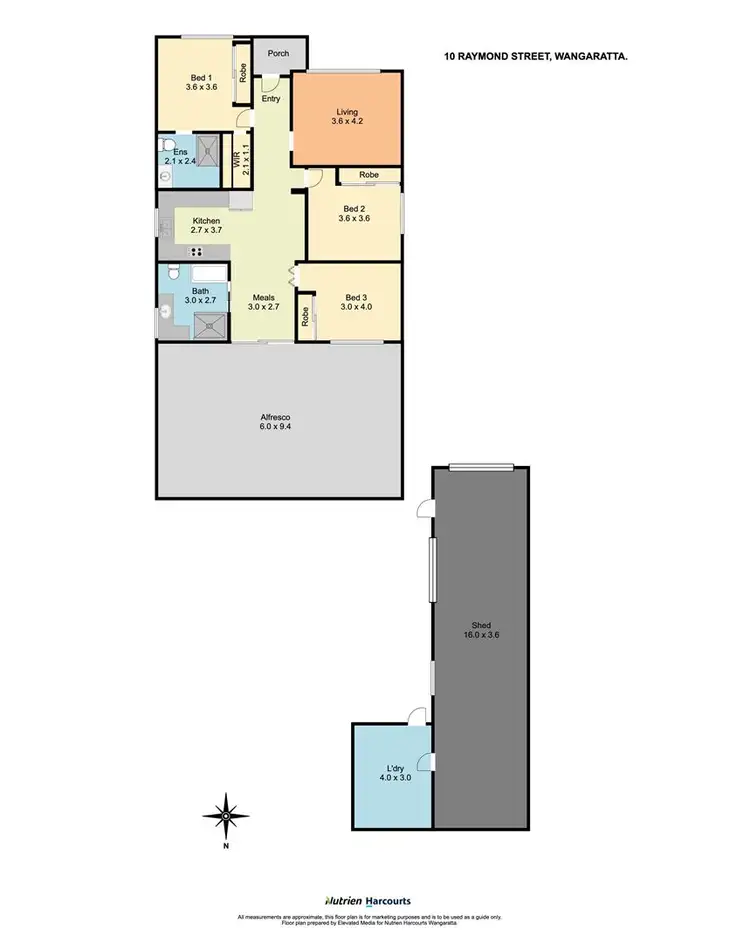 Floorplan of Homely house listing, 10 Raymond Street, Wangaratta VIC 3677