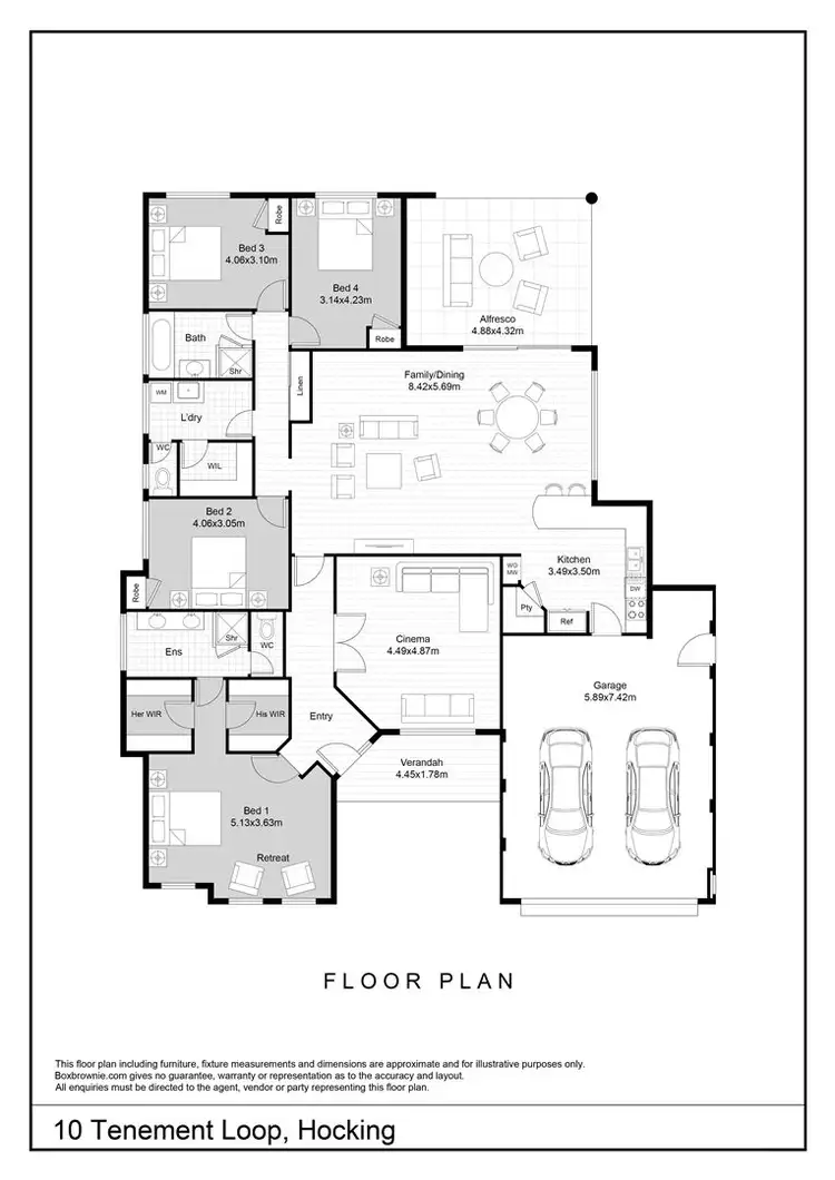 Floorplan of Homely house listing, 10 Tenement Loop, Hocking WA 6065