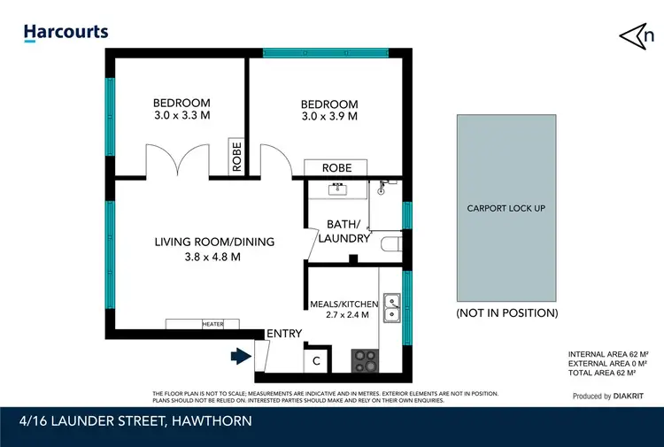Floorplan of Homely apartment listing, 4/16 Launder Street, Hawthorn VIC 3122
