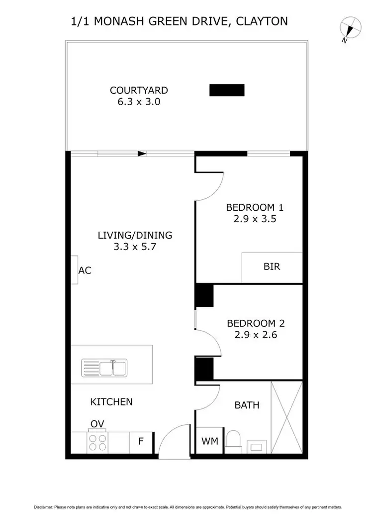Floorplan of Homely apartment listing, 1/1 Monash Green Drive, Clayton VIC 3168