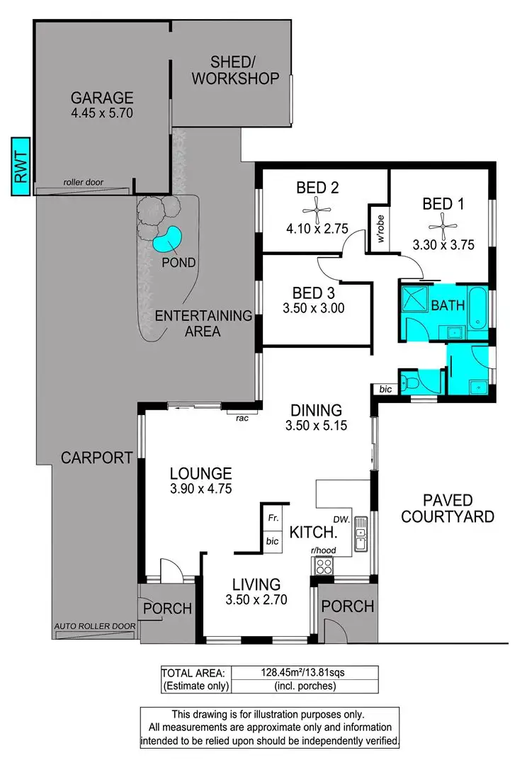 Floorplan of Homely house listing, 3 Barton Drive, Trott Park SA 5158
