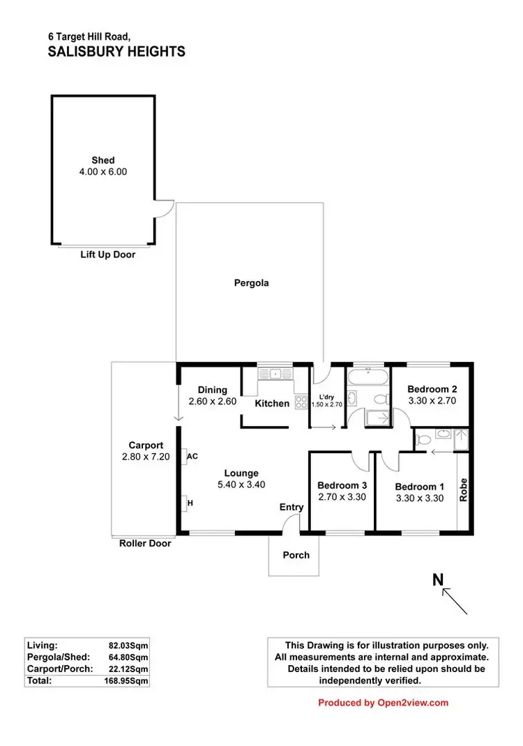 Floorplan of Homely house listing, 6 Target Hill Road, Salisbury Heights SA 5109