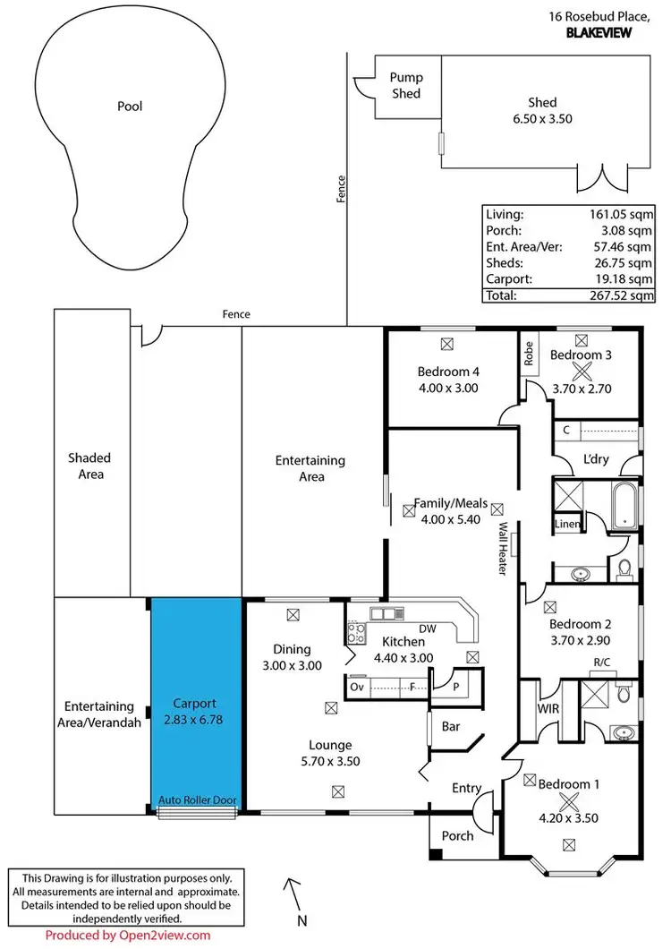 Floorplan of Homely house listing, 16 Rosebud Place, Blakeview SA 5114