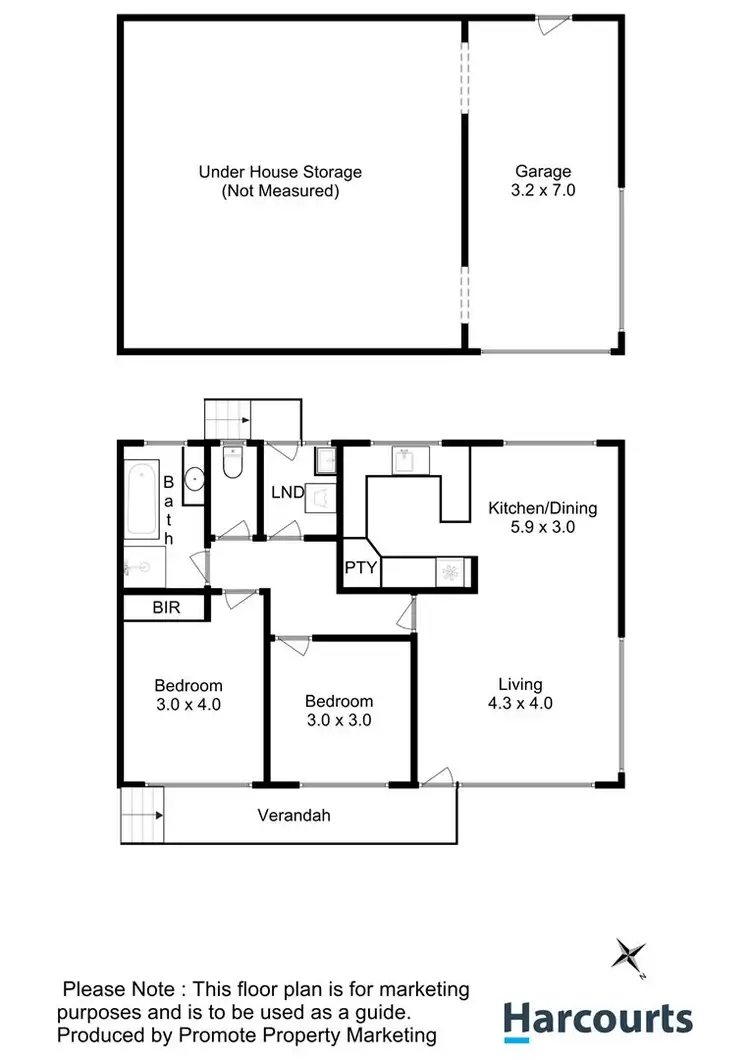 Floorplan of Homely unit listing, 2/42 Merton Street, Glenorchy TAS 7010