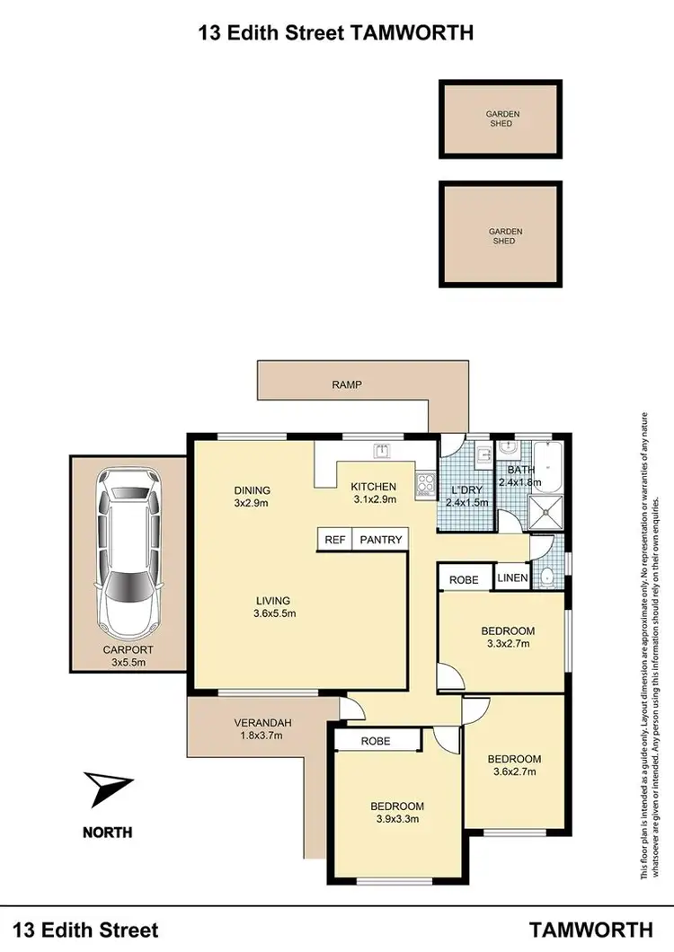 Floorplan of Homely house listing, 13 Edith Street, Tamworth NSW 2340
