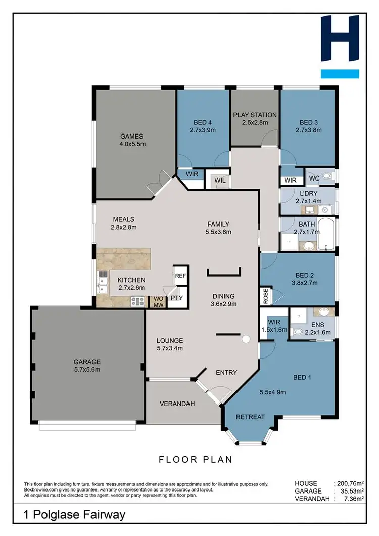 Floorplan of Homely house listing, 1 Polglase Fairway, Clarkson WA 6030