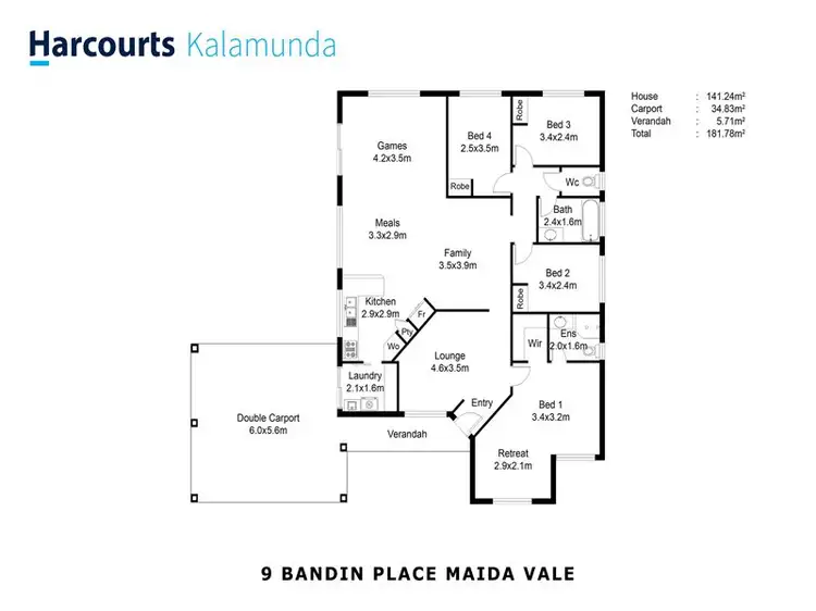 Floorplan of Homely house listing, 9 Bandin Place, Maida Vale WA 6057