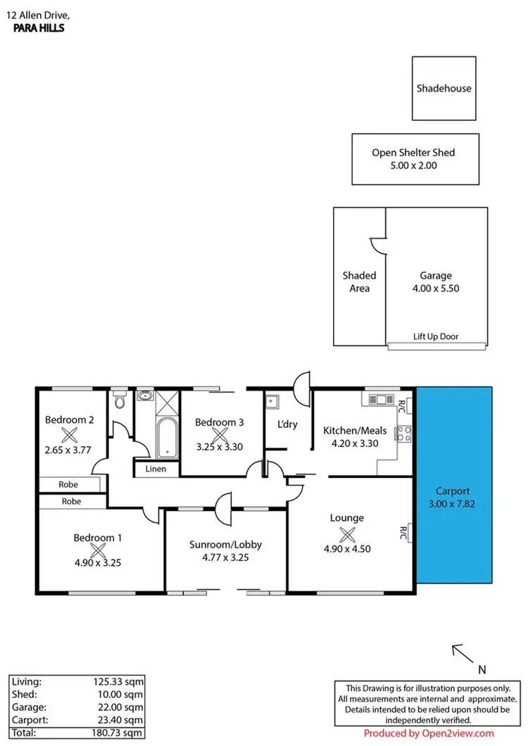 Floorplan of Homely house listing, 12 Allen Drive, Para Hills SA 5096