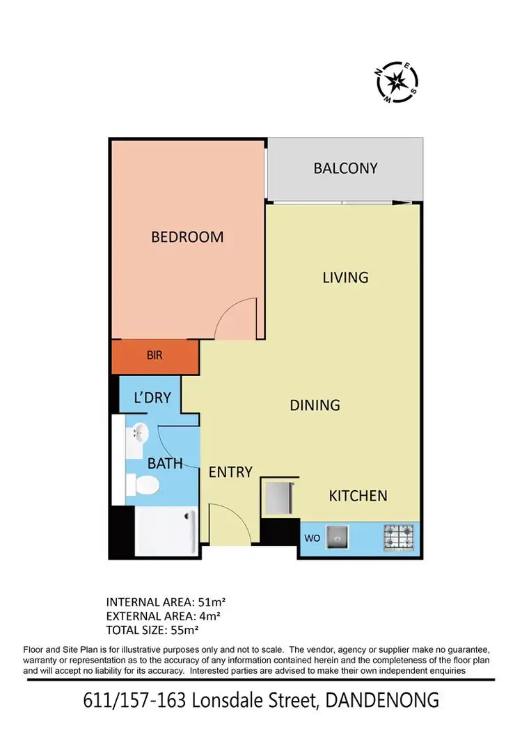 Floorplan of Homely apartment listing, 406/157 Lonsdale Street, Dandenong VIC 3175