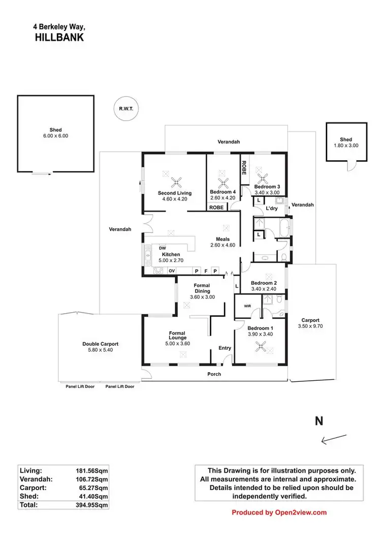 Floorplan of Homely house listing, 4 Berkeley Way, Hillbank SA 5112