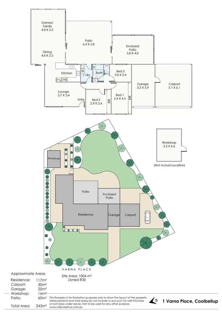 Floorplan of Homely house listing, 1 Varna Place, Coolbellup WA 6163
