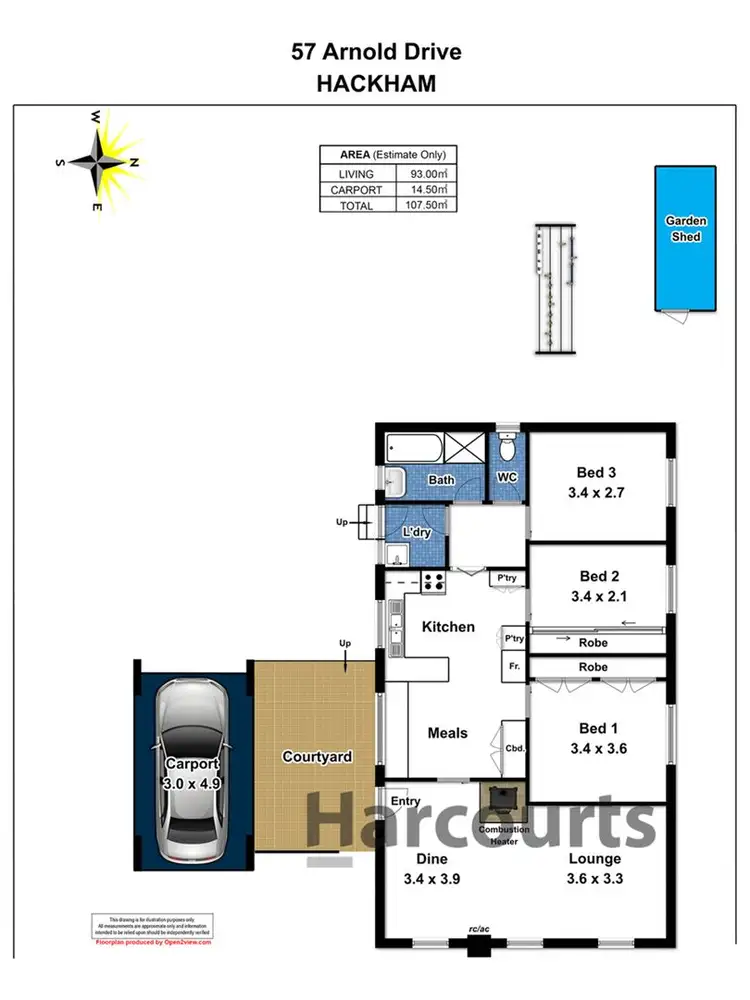 Floorplan of Homely house listing, 57 Arnold Drive, Hackham SA 5163
