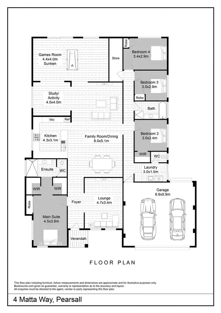 Floorplan of Homely house listing, 4 Matta Way, Pearsall WA 6065