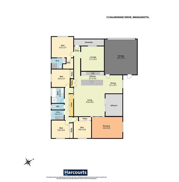 Floorplan of Homely house listing, 13 Dalwhinnie Drive, Wangaratta VIC 3677