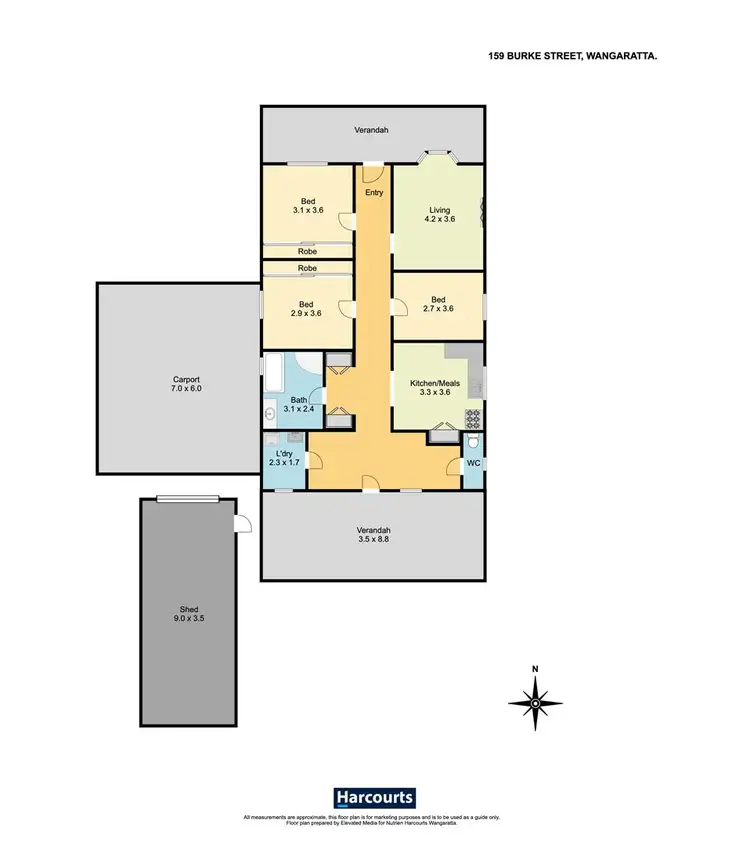 Floorplan of Homely house listing, 159 Burke Street, Wangaratta VIC 3677