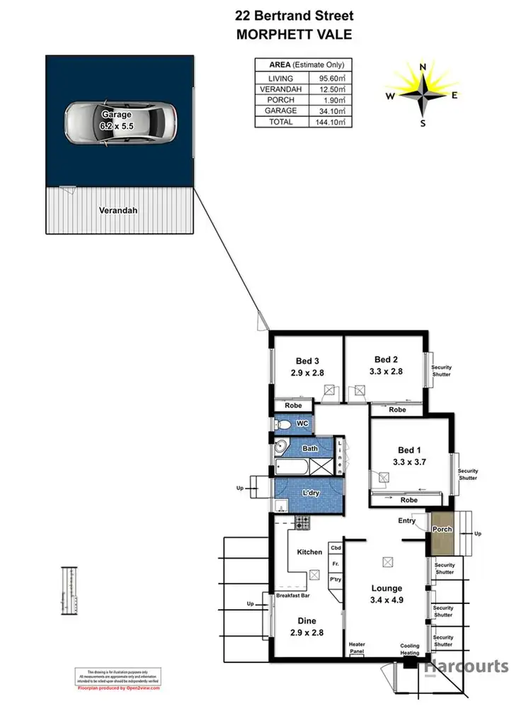Floorplan of Homely house listing, 22 Bertrand Street, Morphett Vale SA 5162