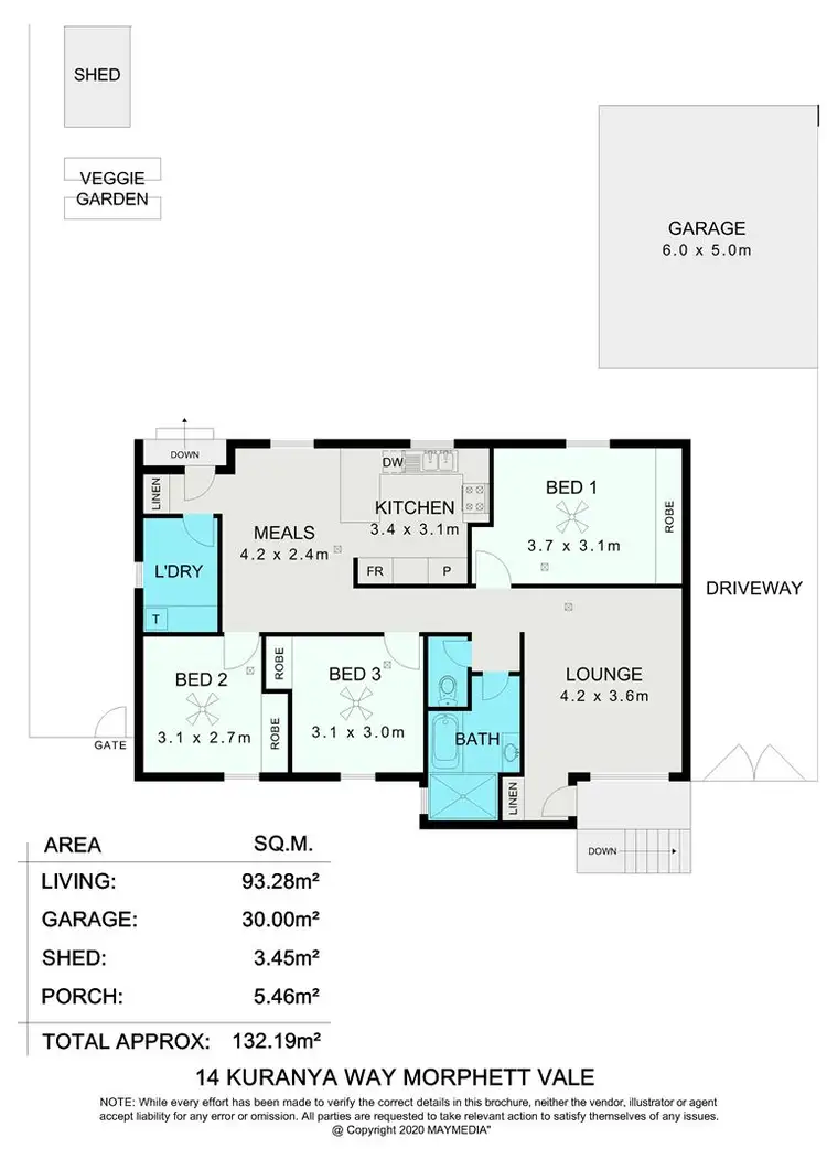 Floorplan of Homely house listing, 14 Kuranya Way, Morphett Vale SA 5162