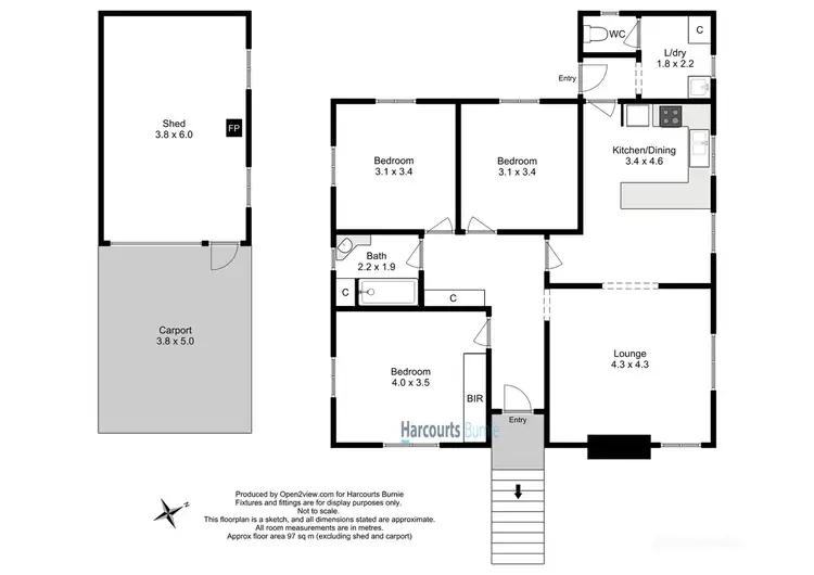 Floorplan of Homely house listing, 46 Cherry Street, Hillcrest TAS 7320