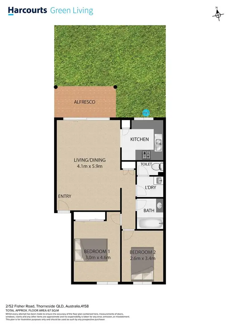 Floorplan of Homely townhouse listing, 2/52 Fisher Road, Thorneside QLD 4158