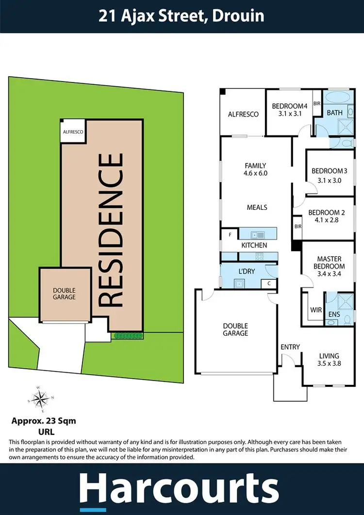 Floorplan of Homely house listing, 21 Ajax Street, Drouin VIC 3818
