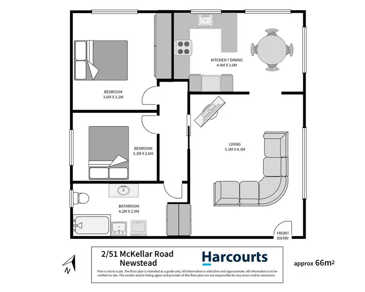 Floorplan of Homely unit listing, 2/51 McKellar Road, Newstead TAS 7250