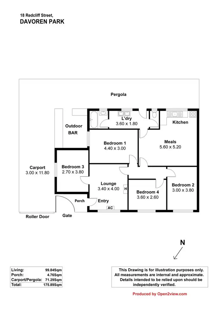 Floorplan of Homely semi-detached listing, 18 Redcliff Street, Davoren Park SA 5113