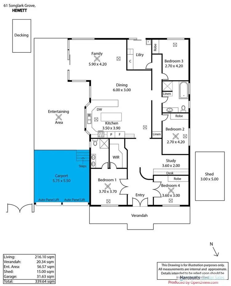 Floorplan of Homely house listing, 61 Songlark Grove, Hewett SA 5118