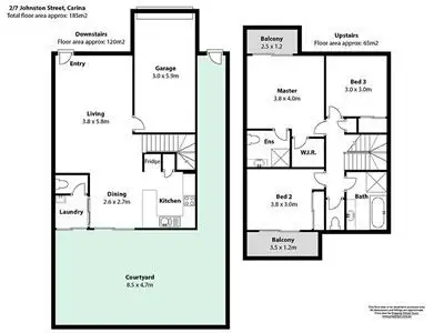Floorplan of Homely townhouse listing, 2/7 Johnston Street, Carina QLD 4152