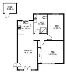 Floorplan of Homely unit listing, 1/41 Military Road, West Beach SA 5024