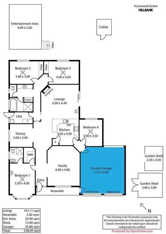 Floorplan of Homely house listing, 4 Linwood Grove, Hillbank SA 5112