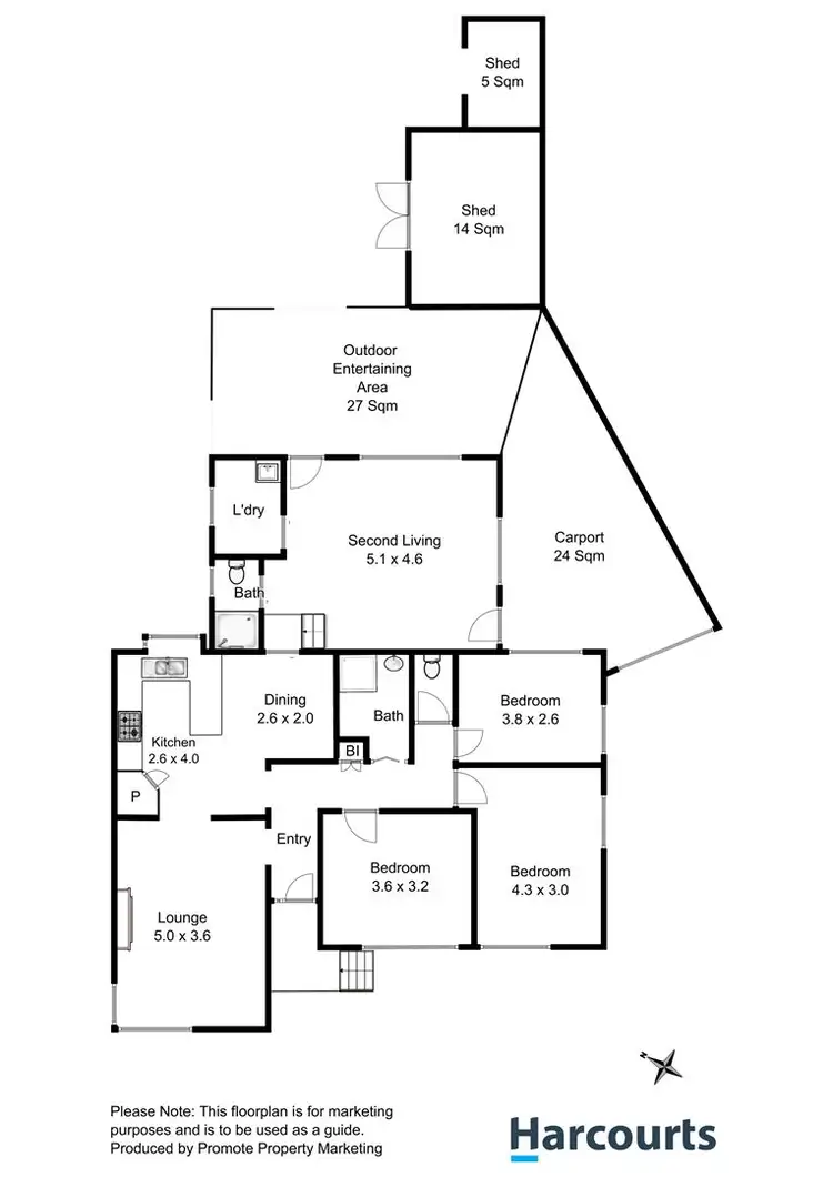 Floorplan of Homely house listing, 1 Sycamore Road, Risdon Vale TAS 7016