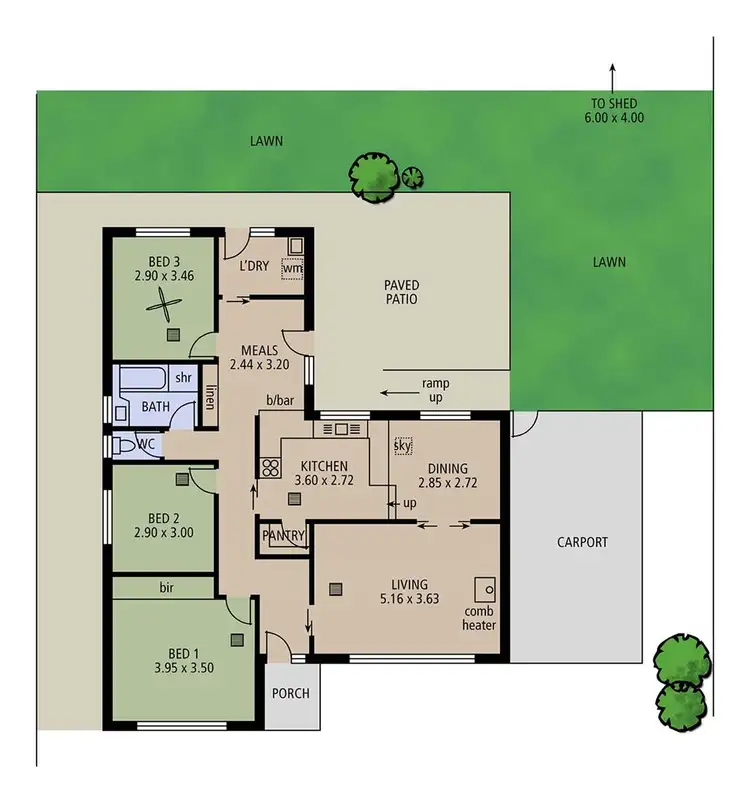 Floorplan of Homely house listing, 36 Golflands View, Morphett Vale SA 5162