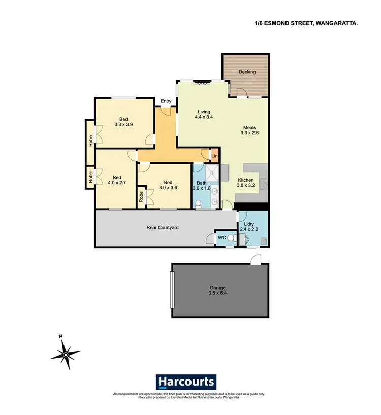 Floorplan of Homely townhouse listing, 1/6 Esmond Street, Wangaratta VIC 3677